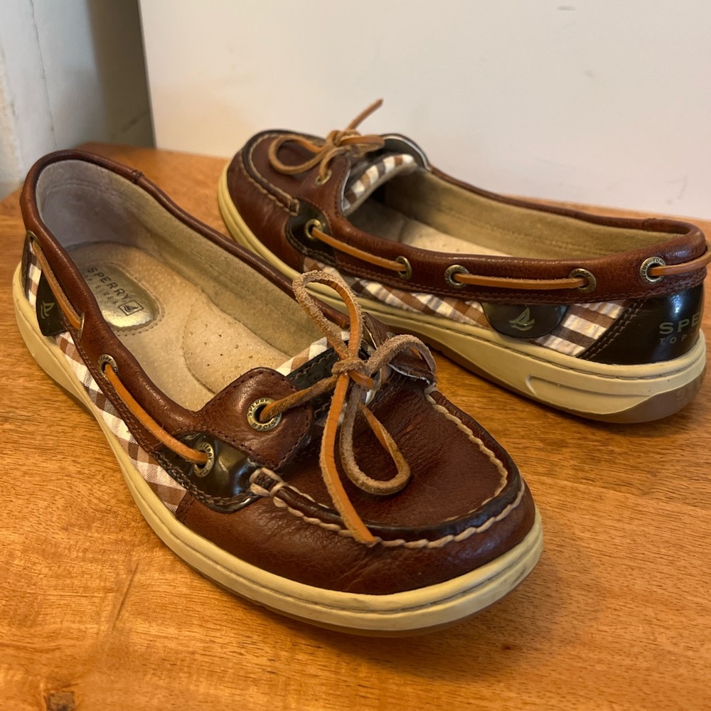 Sperry Tan and Brown Moccasins